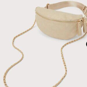URBAN EXPRESSIONS Lachlan Beige Embroidered Convertible Belt Bag